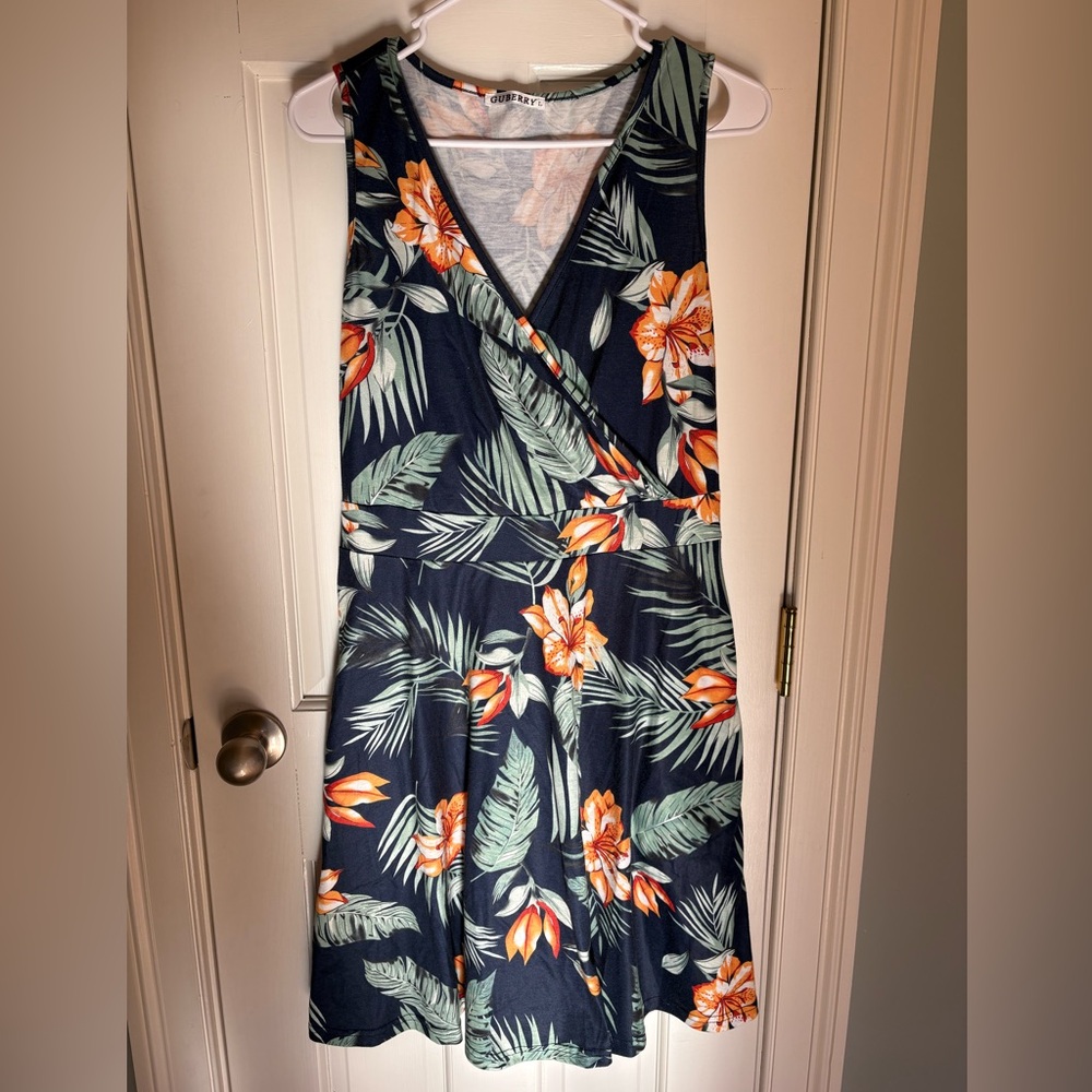 Guberry floral sleeveless dress, size L - Picture 3 of 6